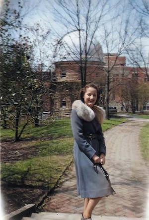 Edna Schultz Tockman on the quad of the University of Illinois